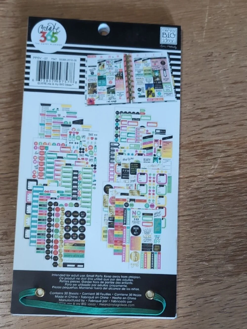 The Happy Planner Fitness Sticker Pack - Green, Teal, Pink, Black